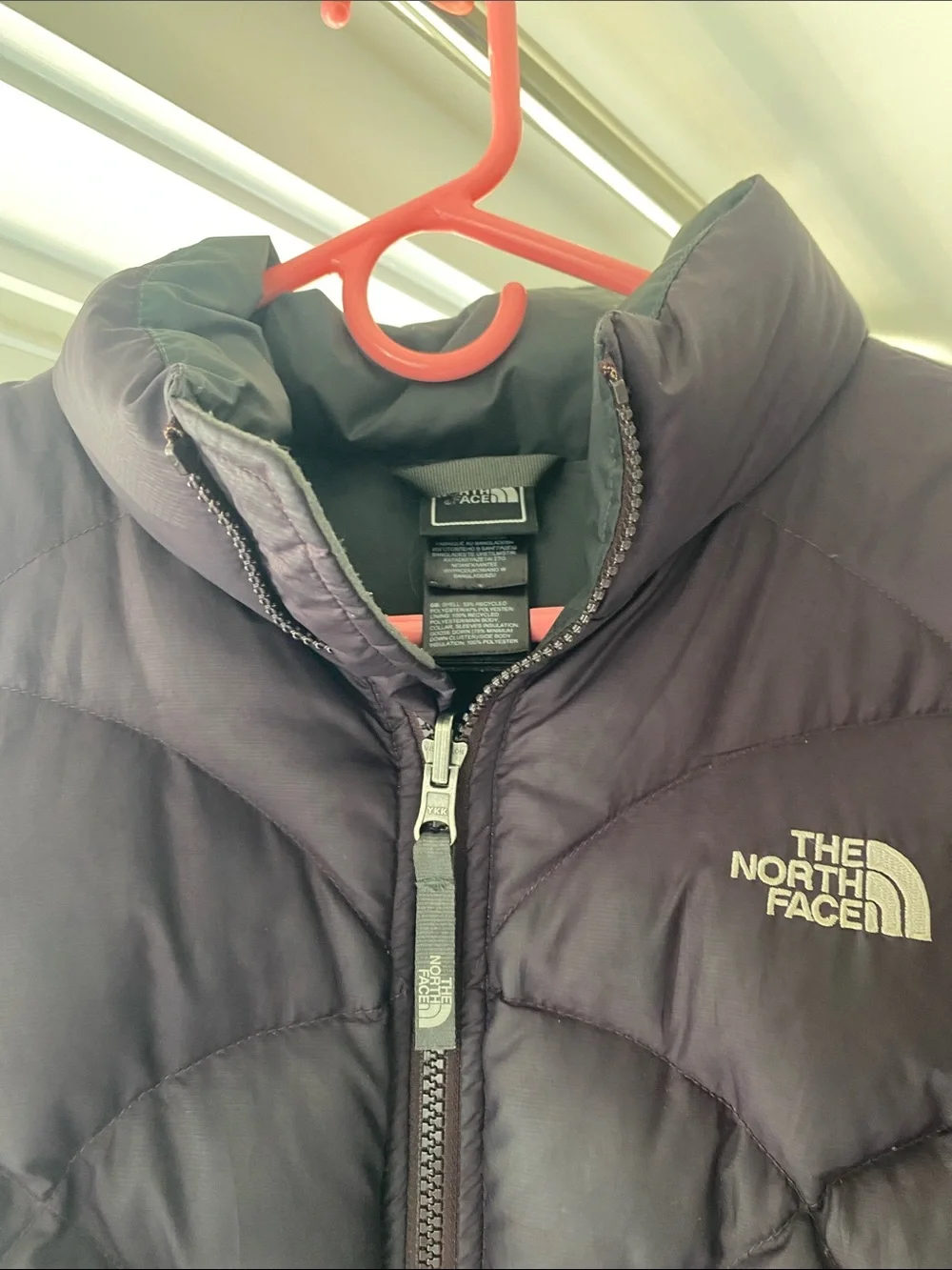 The North Face girls dark purple Quilted Puffer Jacket